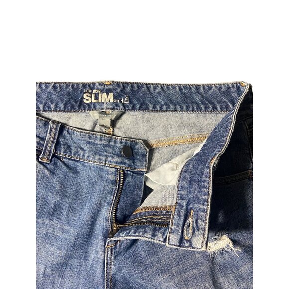 New York & Company Low Rise Slim Fit Distressed Blue Jeans Size 8 - Picture 4 of 15
